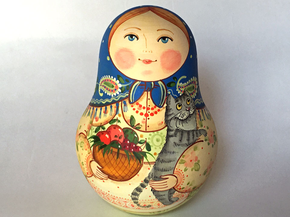 ブループラトークのおかあさん☆ネヴァリャーシカ☆イヴァンツォヴァ★ロシア雑貨