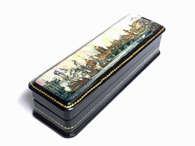 ネヴァ河から★教会☆漆塗りのようなロシアの小箱☆ロシア雑貨