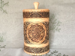 リスの大きなベレスタキャニスタ☆ベレスタ_白樺細工☆ロシア雑貨