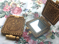 【再入荷】ベレスタのコンパクトミラー_白樺細工_ロシア雑貨_ベレスタ