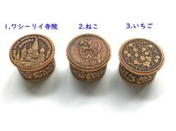 直径4cmの小さな入れもの３種☆白樺細工ベレスタ_ミニケース40★ロシア雑貨