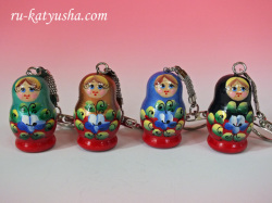 カラフルマトリョーシカのキーホルダー★ロシア雑貨