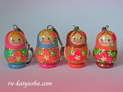 ベビーフェイス☆マトリョーシカのキーホルダー★ロシア雑貨