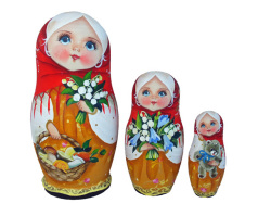 おさんぽ★コブロフstudio☆ロシア雑貨_マトリョーシカ3P【ロシア雑貨のカチューシャ】