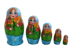 ななかまど★セミョーノフマトリョーシカ☆５ピース☆ロシア雑貨