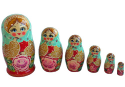エキゾチック★セミョーノフマトリョーシカ☆６ピース☆ロシア雑貨