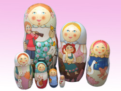 まきばのマトリョーシカ☆Tドゥビニチさんのマトリョーシカ7P★ロシア雑貨
