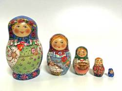収穫の春_Danova10cm★コブロフstudio☆マトリョーシカ5ピース☆一点もの
