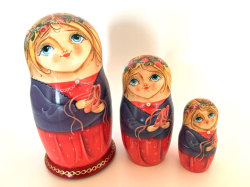 バレリーナの夢☆3ピースマトリョーシカ☆O.Guseva★ロシア雑貨