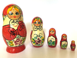 ミラシカ（レッド）★マトリョーシカ_5ピース☆キーロフマトリョーシカ★ロシア雑貨