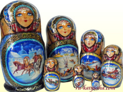 トロイカ☆Kuzmina★マトリョーシカ7ピース☆ロシア雑貨