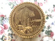 クマの大きなラウンドボックス☆白樺細工ベレスタ★ロシア雑貨