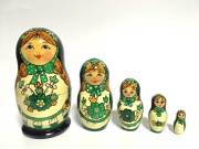 みどりの夢☆エレナ工房★マトリョーシカ5P【ロシア雑貨のカチューシャ】