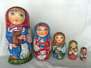 猫とのくらし☆アーティスト★MarinaKhromova_マトリョーシカ_5ピース