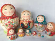 春の庭☆１０ピースマトリョーシカ☆イヴァンツォヴァ★ロシア雑貨