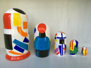 マレーヴィチ・抽象☆アーティストのマトリョーシカ_5ピース★名画マトリョーシカ