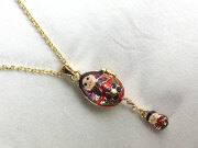 マトリョーシカ（紫）☆入れ子の2WAYペンダントヘッド☆メタルペンダント★ロシア雑貨