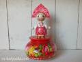 ロシア人形のオルゴール（ピンク）☆カチューシャ★ロシア雑貨