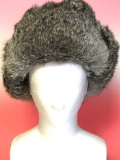 【再々入荷】ロシアの毛皮の帽子(ロシア帽)グレー☆シャプカ(ウシャンカ)★ロシア雑貨