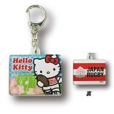 ラグビー日本代表 オフィシャル ハローキティ アクリルキーホルダー・四角フィールド
