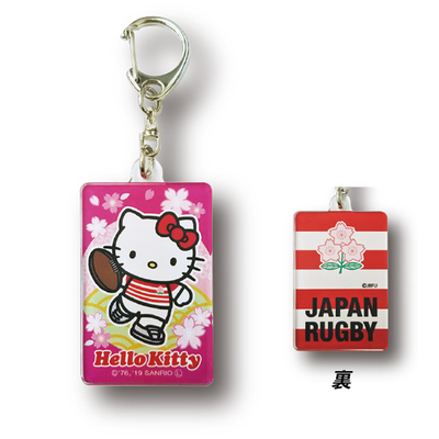 ラグビー日本代表 オフィシャル ハローキティ アクリルキーホルダー・四角キック