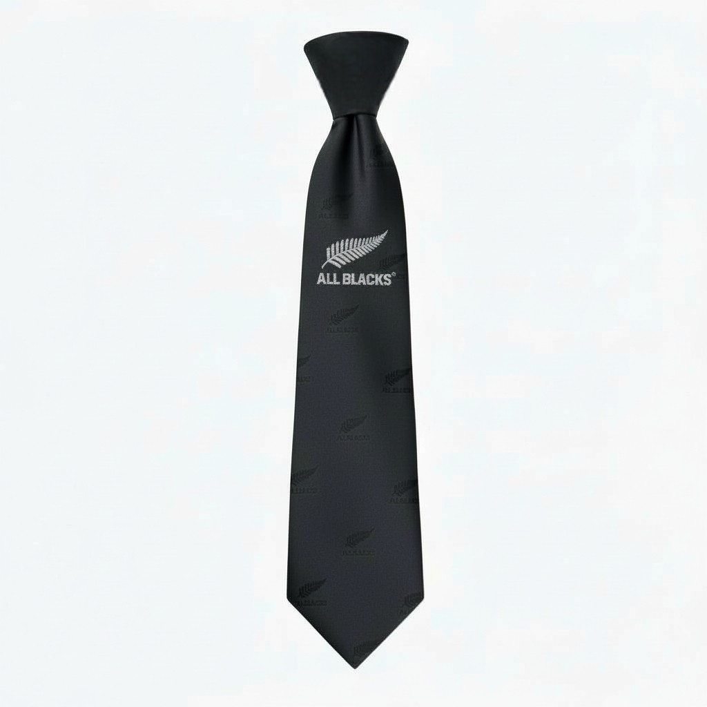 オールブラックス ネクタイ【センターロゴクレスト・チャコール】#2