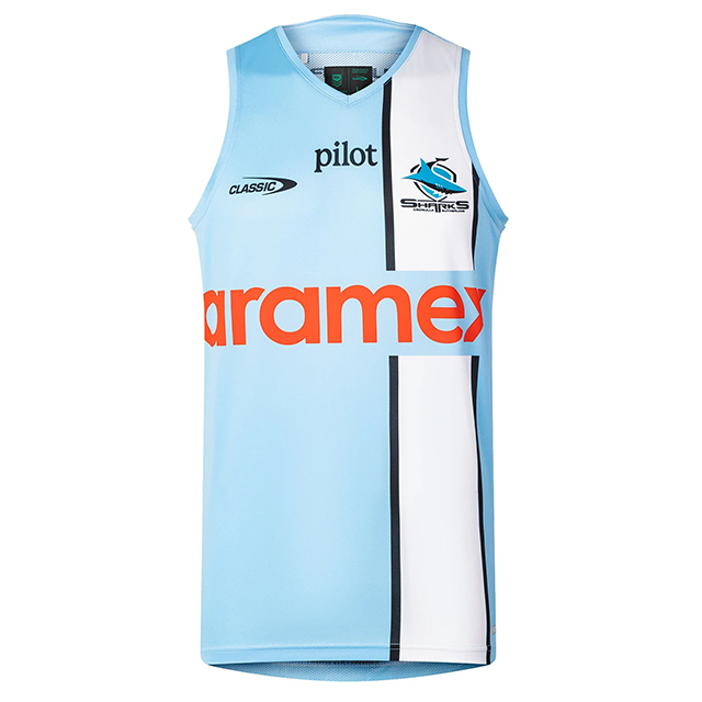 NRL シャークス 2026 トレーニングシングレット スカイ