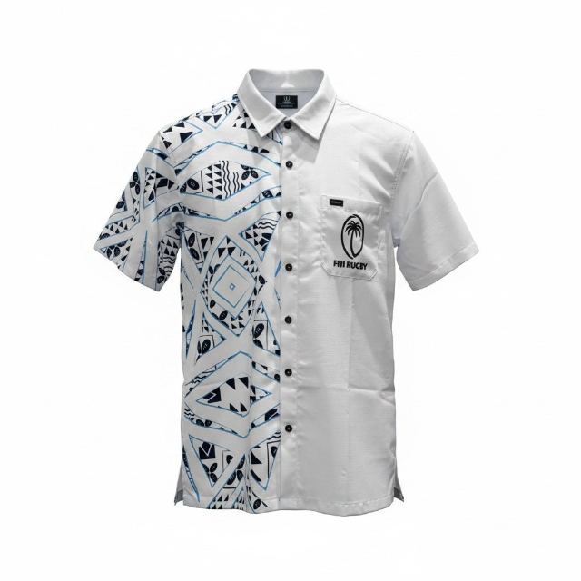 フィジー代表 Fijian Bula Shirt  ホワイト【SS4834】
