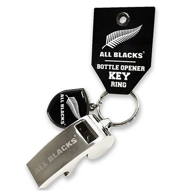 オールブラックス ボトルオープナー付きホイッスル キーホルダー
