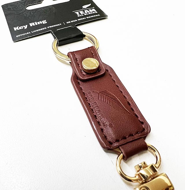 オールブラックス レザークラスプキーリング