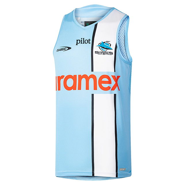NRL シャークス 2026 トレーニングシングレット スカイ