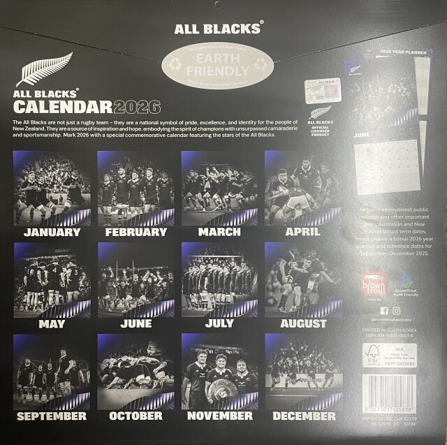 オールブラックス 2026 カレンダー