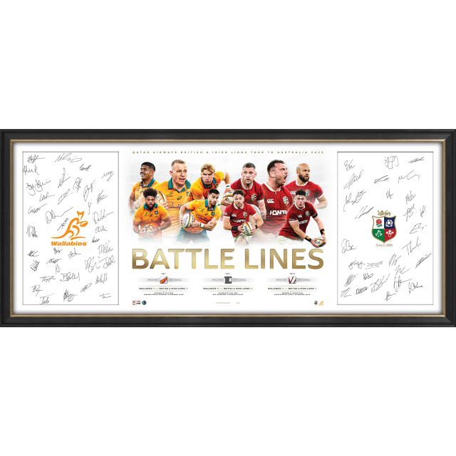British ＆ Irish Lions and Wallabies 2025 ディアルサインパネルポスター【額入り】