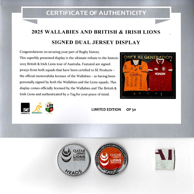 British ＆ Irish Lions and Wallabies 2025 ディアルサインジャージ