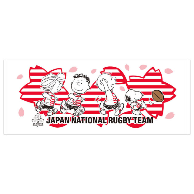 ラグビー日本代表×スヌーピー フェイスタオル(さくら柄)