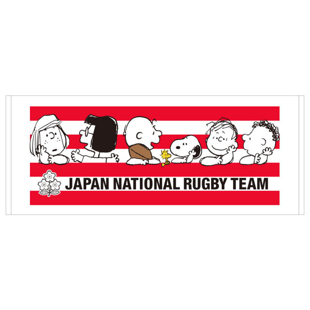 ラグビー日本代表×スヌーピー フェイスタオル(ボ-ダー柄)