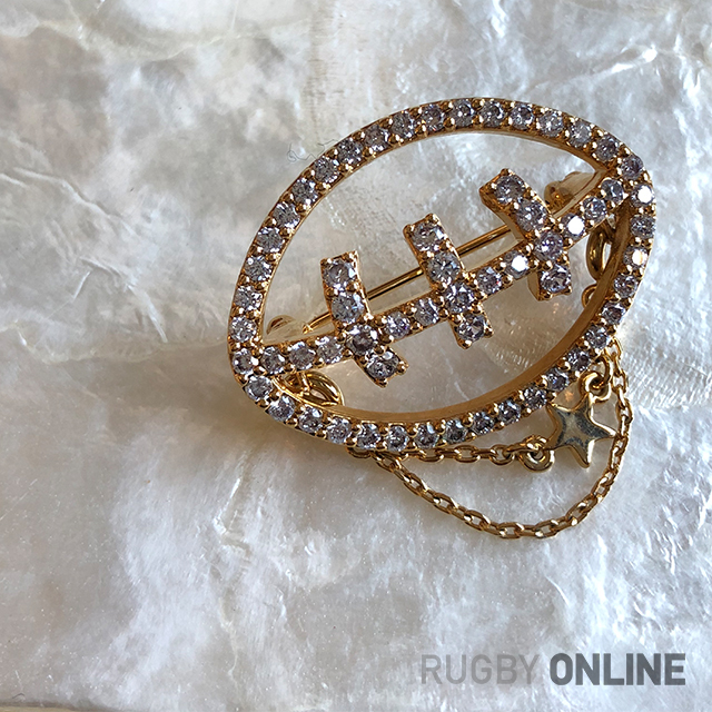 Cross Your Fingers ジルコニア ボールモチーフ ブローチ