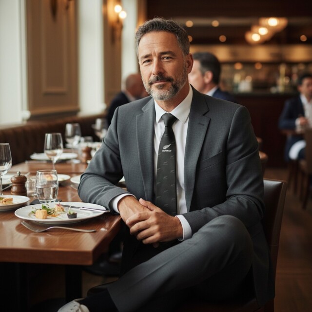 オールブラックスネクタイ【センターロゴクレスト・ブラック】#2/BK