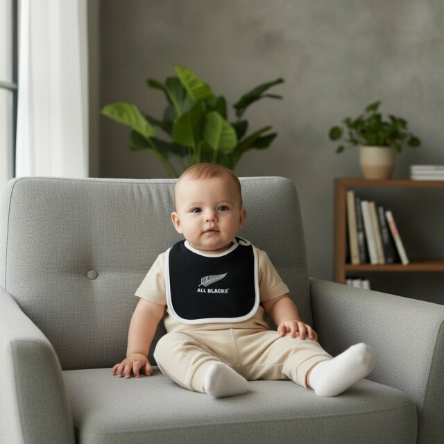 オールブラックス 赤ちゃん用よだれかけ