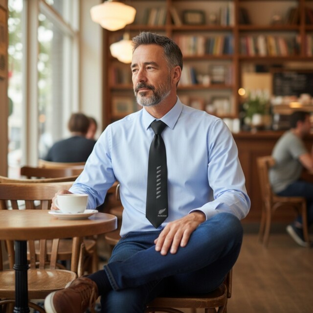 オールブラックス ネクタイ【エイト・シルバーファーン】♯30