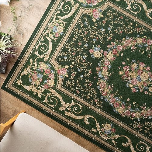 豪華な花柄のゴブラン織りラグマット 約 200×200 cm 2畳｜輸入絨毯専門