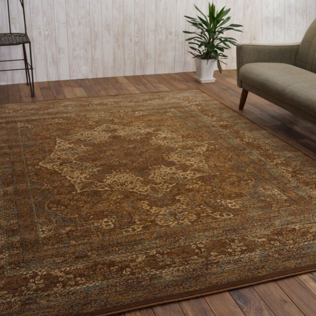 新品未使用　ウィルトン織アンティーク風絨毯　200×250 ペルシャ風幾何学模様ラグ 200×250cm ウィルトン織り アンティーク調