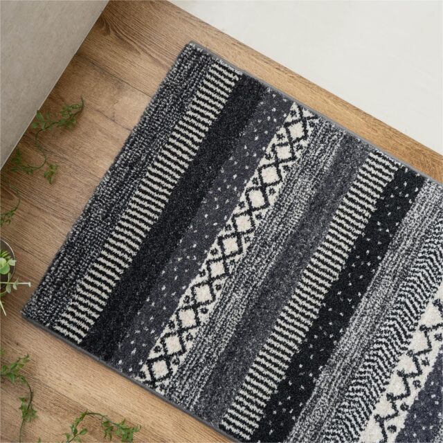 エスニック調のキリムボーダーの玄関マット 約 60×90 cm｜輸入絨毯専門