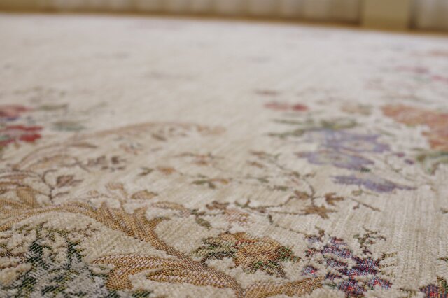 華麗な花柄のゴブラン織りラグマット 約 200×200 cm 2畳｜輸入絨毯専門