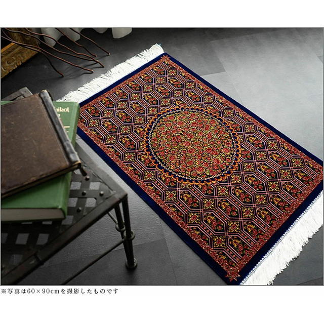 高密度ペルシャ柄のウィルトン織りラグマット 約 80x120cm 玄関マット