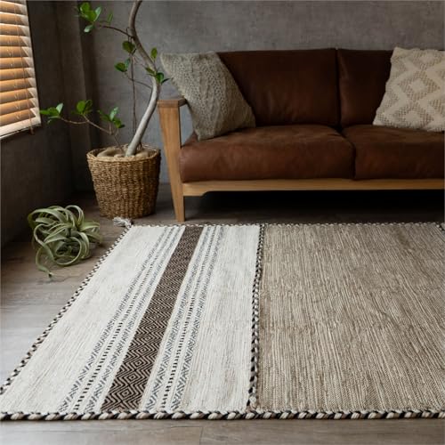 インドキリム インド綿 幾何学模様 手織り 約190x240 cm 3畳 長方形 ブルー オレンジ レッド グレー ブラウン グリーン インド/indiankilim-200-250