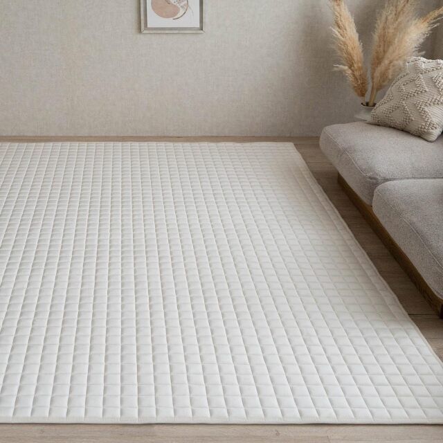 ポテチ　サヤンサヤン　カハヴィタウコ(モカ) 北欧風のふかふか厚めのキルトラグ 約 95x140 cm 1畳｜輸入絨毯専門店