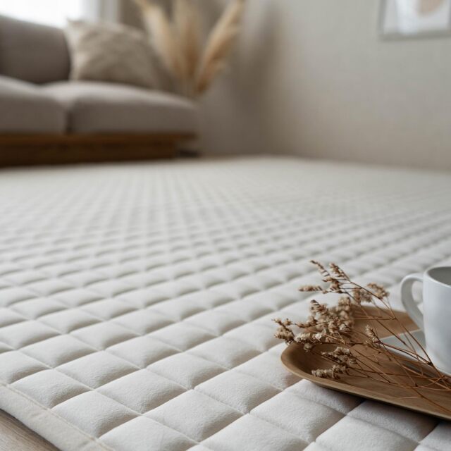 【最終値下げ】フワフワ！ ウールラグ 新品　ヴィンテージラグ 天然素材の北欧風厚手ウールラグ [ホワイトグレー] / WW51