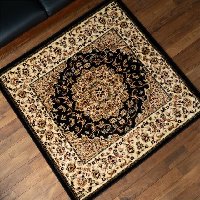 トルコ製ペルシャデザインのウィルトン織りラグ 約 150x150 cm 1.5畳