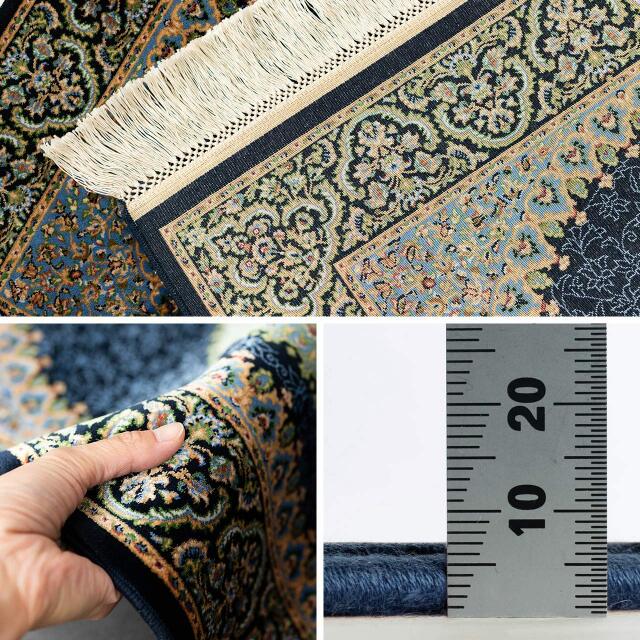 立体柄、144万ノット！高密度織、本場イラン産 絨毯！60×90cm‐35001 立体柄、144万ノット！高密度織、本場イラン産 絨毯！60×90cm